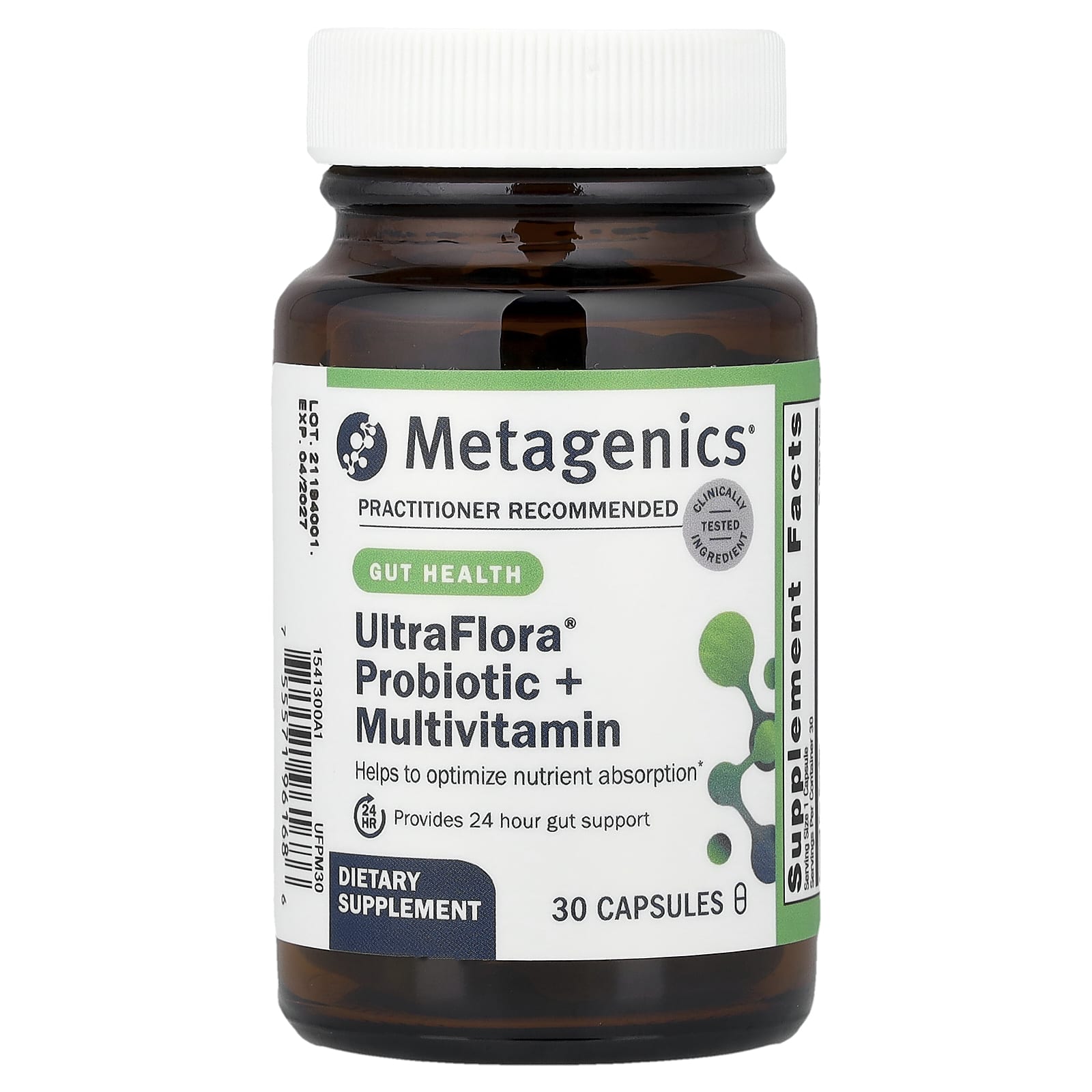 Metagenics, UltraFlora®, Probiotic + Multivitamin, 30 Capsules UPC 755571961686 | HiLife Vitamins